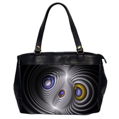 Fractal Silver Warp Pattern Office Handbags (2 Sides)  by Celenk