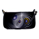 Fractal Silver Warp Pattern Shoulder Clutch Bags Front