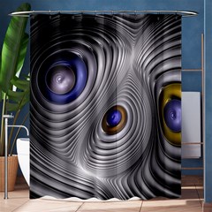 Fractal Silver Warp Pattern Shower Curtain 60  X 72  (medium)  by Celenk