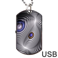 Fractal Silver Warp Pattern Dog Tag Usb Flash (one Side) by Celenk