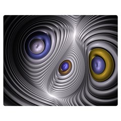 Fractal Silver Warp Pattern Double Sided Flano Blanket (medium)  by Celenk