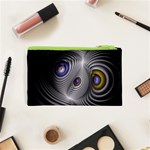 Fractal Silver Warp Pattern Cosmetic Bag (XS) Back