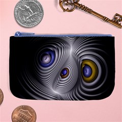 Fractal Silver Warp Pattern Large Coin Purse by Celenk