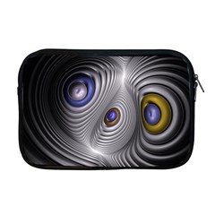 Fractal Silver Warp Pattern Apple Macbook Pro 17  Zipper Case by Celenk