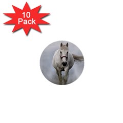 Horse Mammal White Horse Animal 1  Mini Buttons (10 Pack)  by Celenk