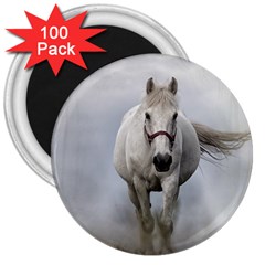 Horse Mammal White Horse Animal 3  Magnets (100 Pack) by Celenk