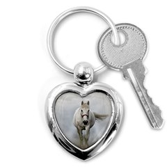 Horse Mammal White Horse Animal Key Chains (heart)  by Celenk