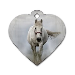 Horse Mammal White Horse Animal Dog Tag Heart (two Sides) by Celenk