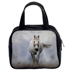 Horse Mammal White Horse Animal Classic Handbags (2 Sides) by Celenk