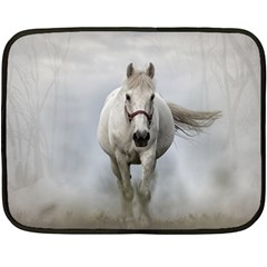 Horse Mammal White Horse Animal Double Sided Fleece Blanket (mini)  by Celenk