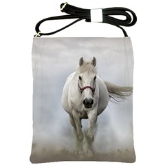 Horse Mammal White Horse Animal Shoulder Sling Bags by Celenk