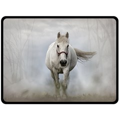 Horse Mammal White Horse Animal Fleece Blanket (large)  by Celenk