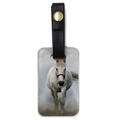 Horse Mammal White Horse Animal Luggage Tags (one Side)  by Celenk