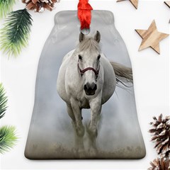 Horse Mammal White Horse Animal Bell Ornament (two Sides) by Celenk