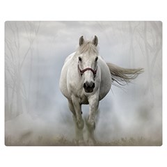 Horse Mammal White Horse Animal Double Sided Flano Blanket (medium)  by Celenk