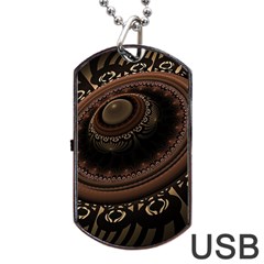 Fractal Stripes Abstract Pattern Dog Tag Usb Flash (two Sides)