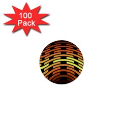 Fractal Orange Texture Waves 1  Mini Buttons (100 Pack)  by Celenk