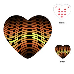 Fractal Orange Texture Waves Playing Cards (heart)  by Celenk