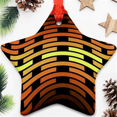 Fractal Orange Texture Waves Star Ornament (two Sides) by Celenk