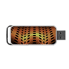 Fractal Orange Texture Waves Portable Usb Flash (two Sides) by Celenk