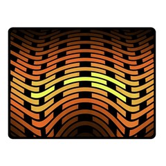 Fractal Orange Texture Waves Double Sided Fleece Blanket (small) 