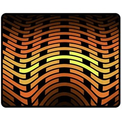 Fractal Orange Texture Waves Double Sided Fleece Blanket (medium)  by Celenk