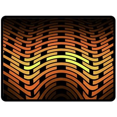 Fractal Orange Texture Waves Double Sided Fleece Blanket (large)  by Celenk