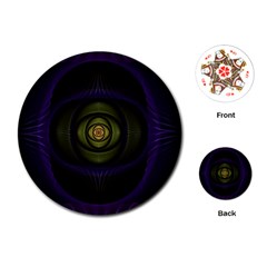 Fractal Blue Eye Fantasy 3d Playing Cards (round)  by Celenk