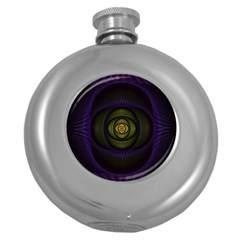 Fractal Blue Eye Fantasy 3d Round Hip Flask (5 Oz) by Celenk