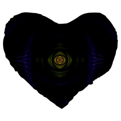 Fractal Blue Eye Fantasy 3d Large 19  Premium Heart Shape Cushions by Celenk