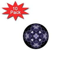 Fractal Blue Denim Stained Glass 1  Mini Buttons (10 Pack)  by Celenk