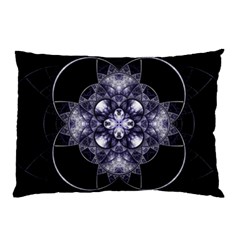 Fractal Blue Denim Stained Glass Pillow Case by Celenk