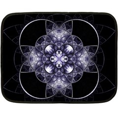 Fractal Blue Denim Stained Glass Fleece Blanket (mini) by Celenk