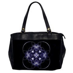 Fractal Blue Denim Stained Glass Office Handbags by Celenk