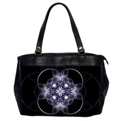 Fractal Blue Denim Stained Glass Office Handbags (2 Sides)  by Celenk