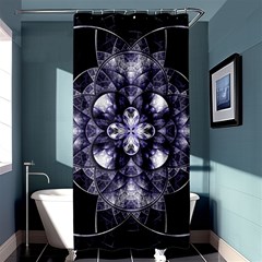 Fractal Blue Denim Stained Glass Shower Curtain 36  X 72  (stall)  by Celenk