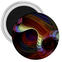 Fractal Colorful Rainbow Flowing 3  Magnets by Celenk