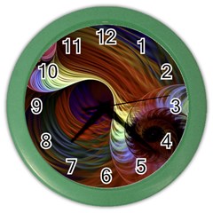 Fractal Colorful Rainbow Flowing Color Wall Clocks by Celenk