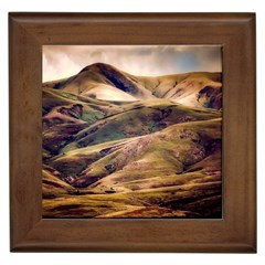 Iceland Mountains Sky Clouds Framed Tiles by Celenk