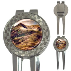 Iceland Mountains Sky Clouds 3-in-1 Golf Divots by Celenk