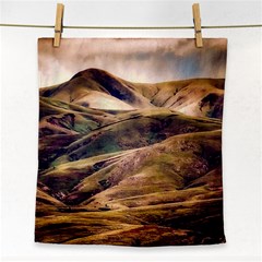 Iceland Mountains Sky Clouds Face Towel by Celenk