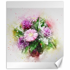 Flowers Roses Bouquet Art Nature Canvas 8  X 10  by Celenk