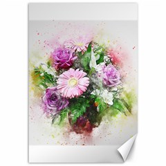 Flowers Roses Bouquet Art Nature Canvas 12  X 18   by Celenk