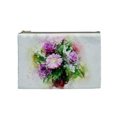 Flowers Roses Bouquet Art Nature Cosmetic Bag (medium)  by Celenk