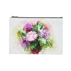 Flowers Roses Bouquet Art Nature Cosmetic Bag (large)  by Celenk