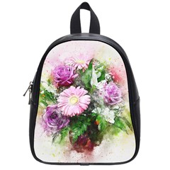 Flowers Roses Bouquet Art Nature School Bag (small) by Celenk