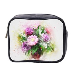 Flowers Roses Bouquet Art Nature Mini Toiletries Bag 2-side by Celenk