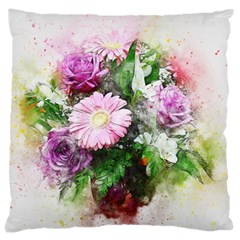 Flowers Roses Bouquet Art Nature Large Cushion Case (one Side) by Celenk