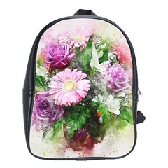 Flowers Roses Bouquet Art Nature School Bag (xl) by Celenk