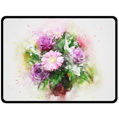 Flowers Roses Bouquet Art Nature Double Sided Fleece Blanket (large)  by Celenk